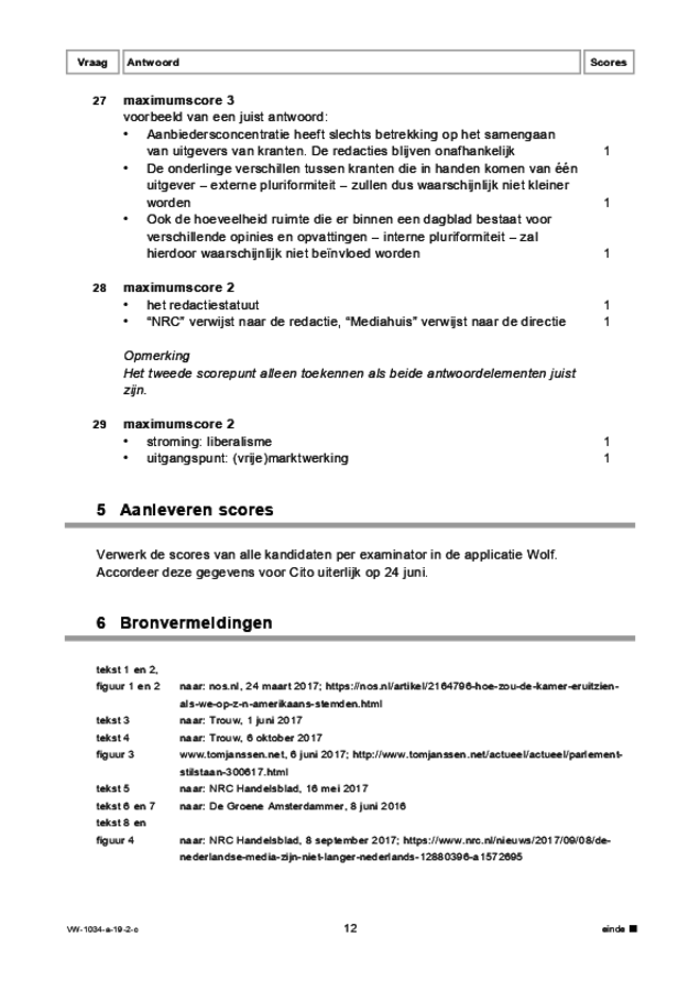 Correctievoorschrift examen VWO maatschappijwetenschappen 2019, tijdvak 2. Pagina 12