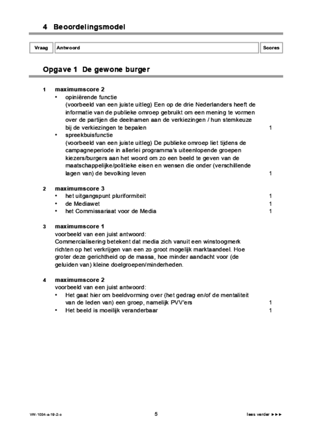 Correctievoorschrift examen VWO maatschappijwetenschappen 2019, tijdvak 2. Pagina 5