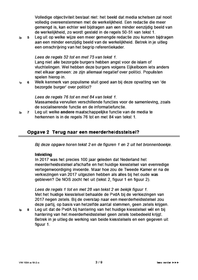 Opgaven examen VWO maatschappijwetenschappen 2019, tijdvak 2. Pagina 3