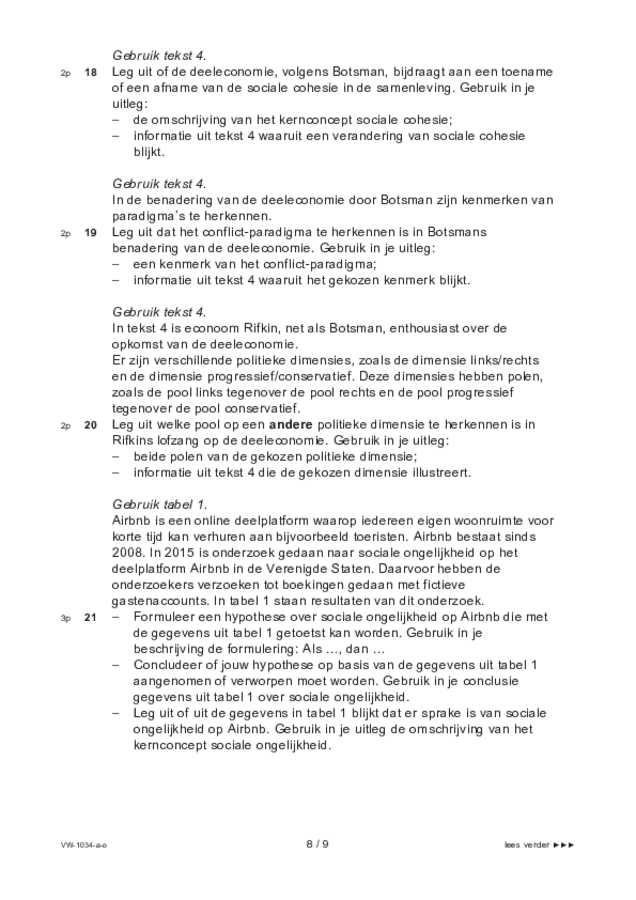 Opgaven examen VWO maatschappijwetenschappen 2021, tijdvak 1. Pagina 8