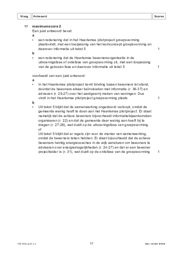 Correctievoorschrift examen VWO maatschappijwetenschappen 2022, tijdvak 1. Pagina 17