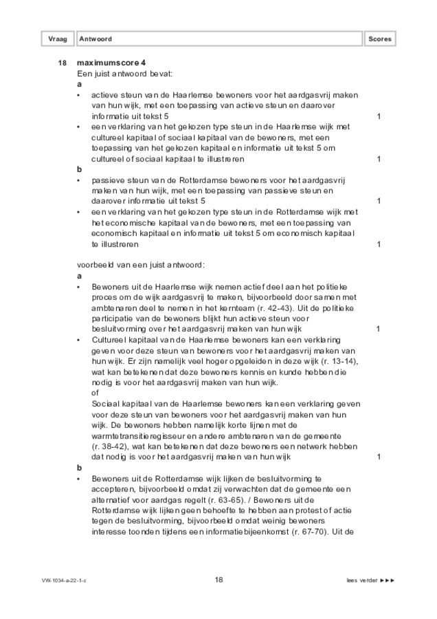 Correctievoorschrift examen VWO maatschappijwetenschappen 2022, tijdvak 1. Pagina 18