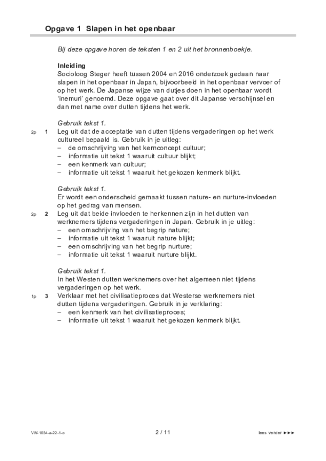 Opgaven examen VWO maatschappijwetenschappen 2022, tijdvak 1. Pagina 2