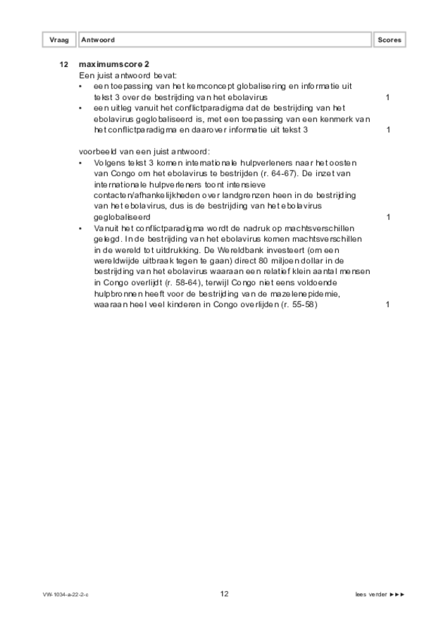 Correctievoorschrift examen VWO maatschappijwetenschappen 2022, tijdvak 2. Pagina 12