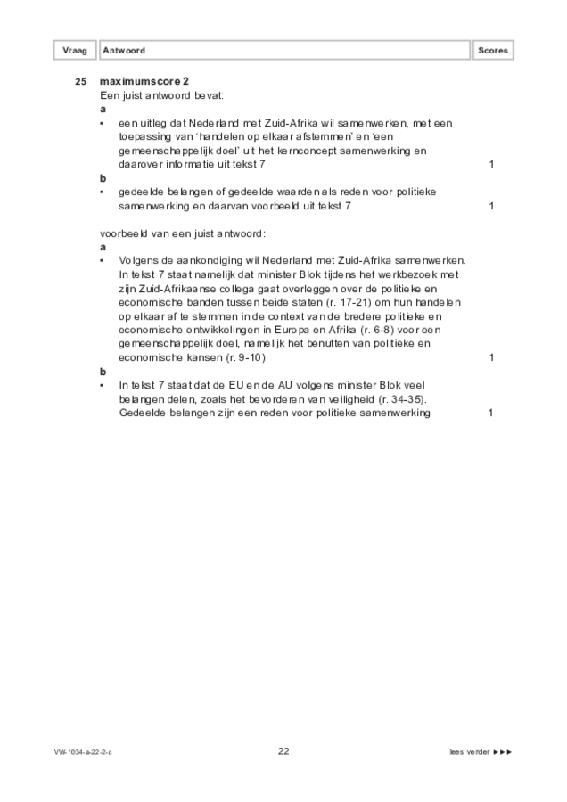 Correctievoorschrift examen VWO maatschappijwetenschappen 2022, tijdvak 2. Pagina 22