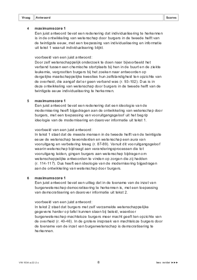 Correctievoorschrift examen VWO maatschappijwetenschappen 2022, tijdvak 2. Pagina 8