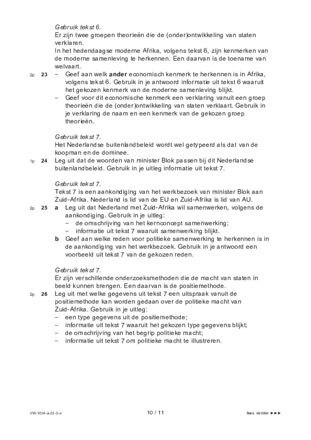 Opgaven examen VWO maatschappijwetenschappen 2022, tijdvak 2. Pagina 10