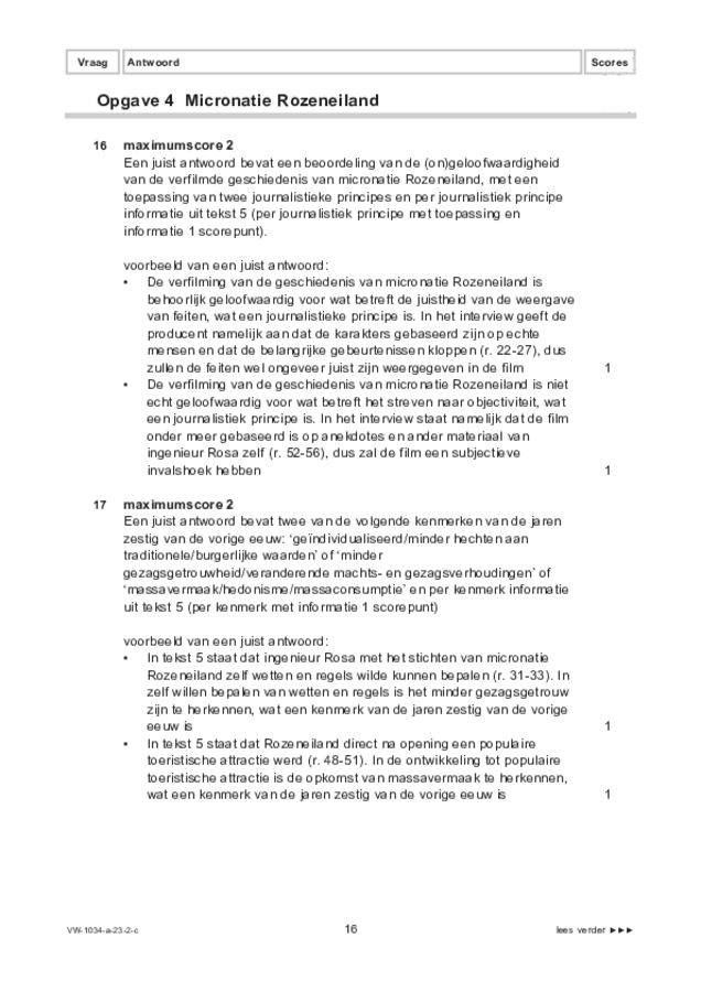 Correctievoorschrift examen VWO maatschappijwetenschappen 2023, tijdvak 2. Pagina 16