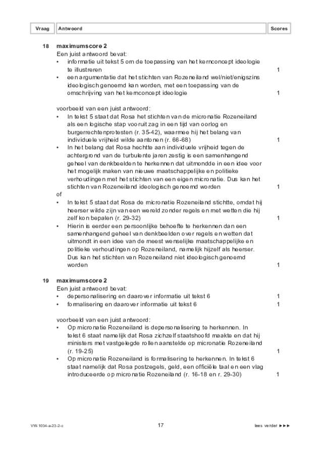 Correctievoorschrift examen VWO maatschappijwetenschappen 2023, tijdvak 2. Pagina 17