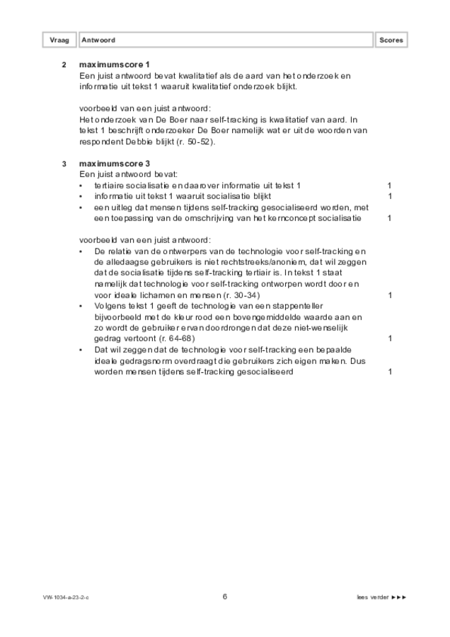 Correctievoorschrift examen VWO maatschappijwetenschappen 2023, tijdvak 2. Pagina 6