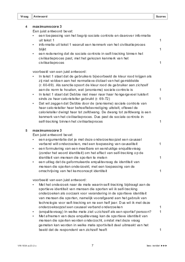 Correctievoorschrift examen VWO maatschappijwetenschappen 2023, tijdvak 2. Pagina 7