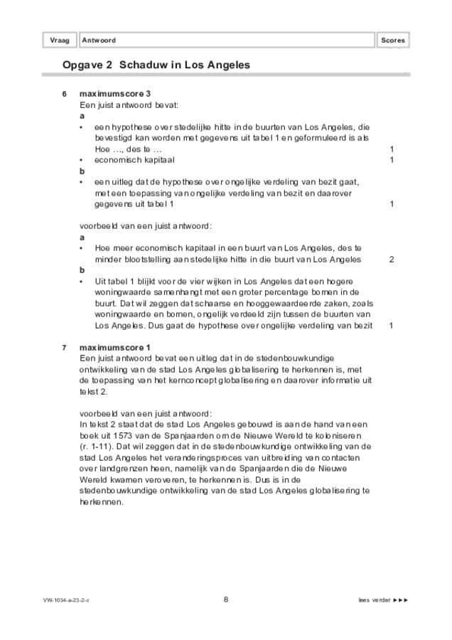 Correctievoorschrift examen VWO maatschappijwetenschappen 2023, tijdvak 2. Pagina 8