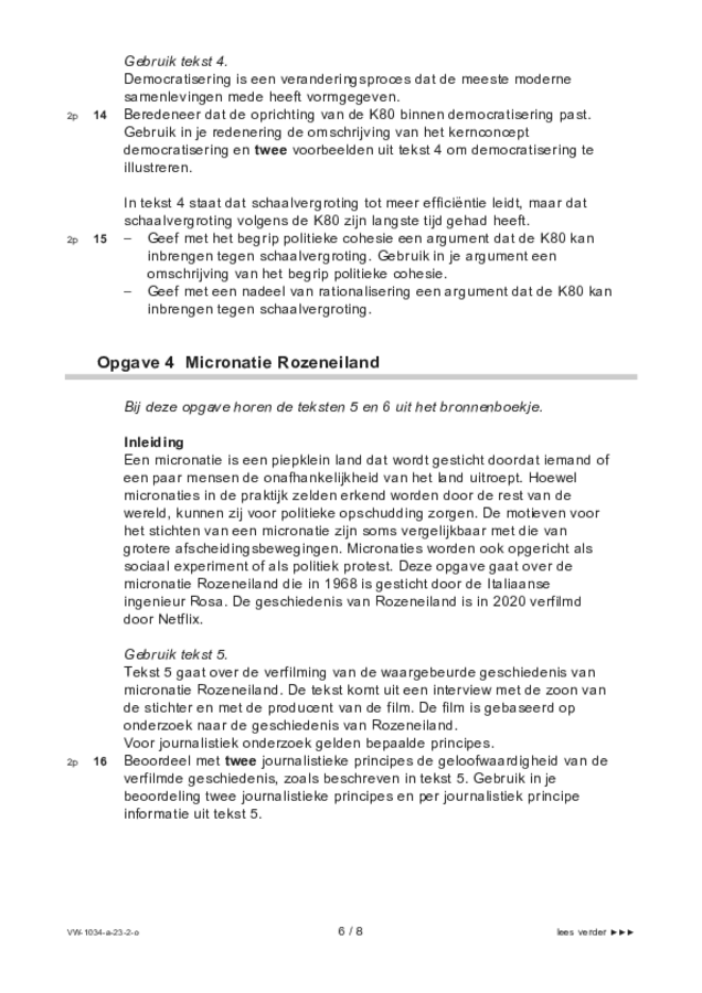 Opgaven examen VWO maatschappijwetenschappen 2023, tijdvak 2. Pagina 6