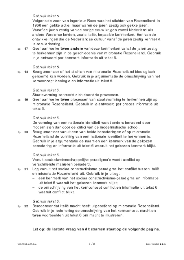 Opgaven examen VWO maatschappijwetenschappen 2023, tijdvak 2. Pagina 7