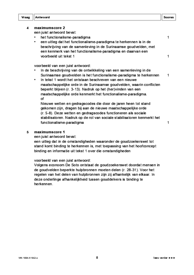 Correctievoorschrift examen VWO maatschappijwetenschappen 2019, tijdvak 2. Pagina 8