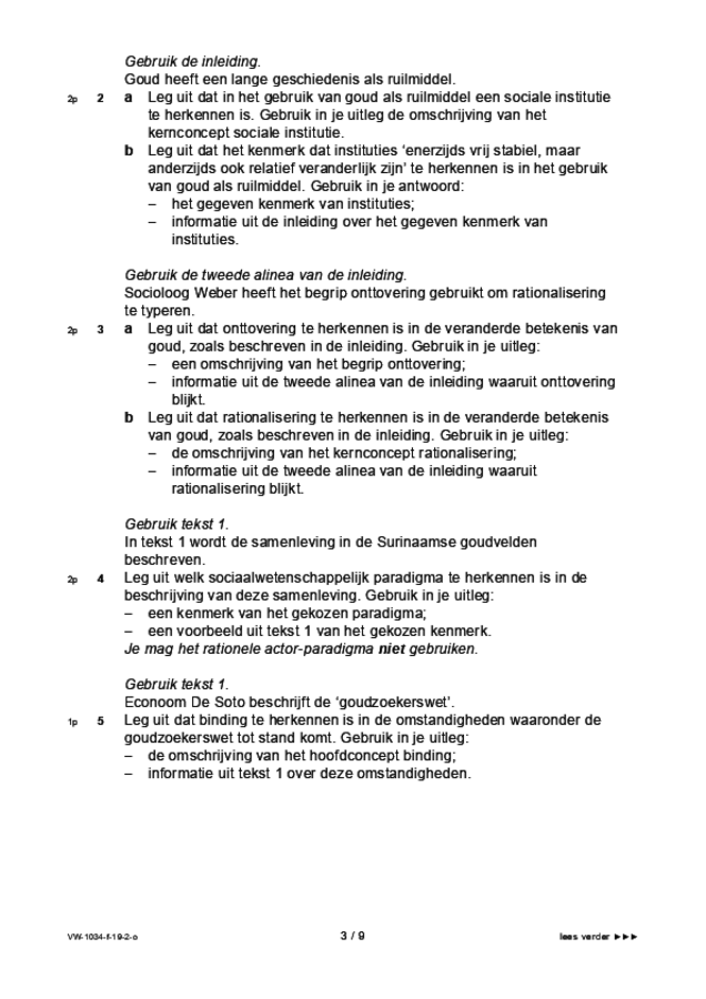 Opgaven examen VWO maatschappijwetenschappen 2019, tijdvak 2. Pagina 3