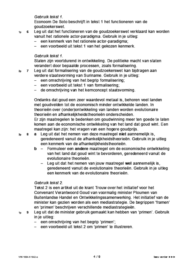 Opgaven examen VWO maatschappijwetenschappen 2019, tijdvak 2. Pagina 4