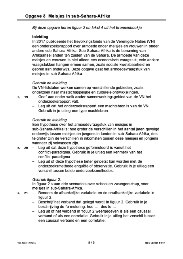 Opgaven examen VWO maatschappijwetenschappen 2019, tijdvak 2. Pagina 8