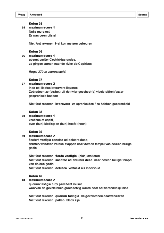 Correctievoorschrift examen VWO Latijn 2019, tijdvak 1. Pagina 11