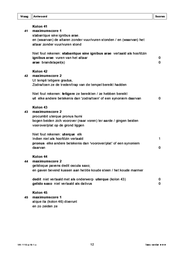 Correctievoorschrift examen VWO Latijn 2019, tijdvak 1. Pagina 12