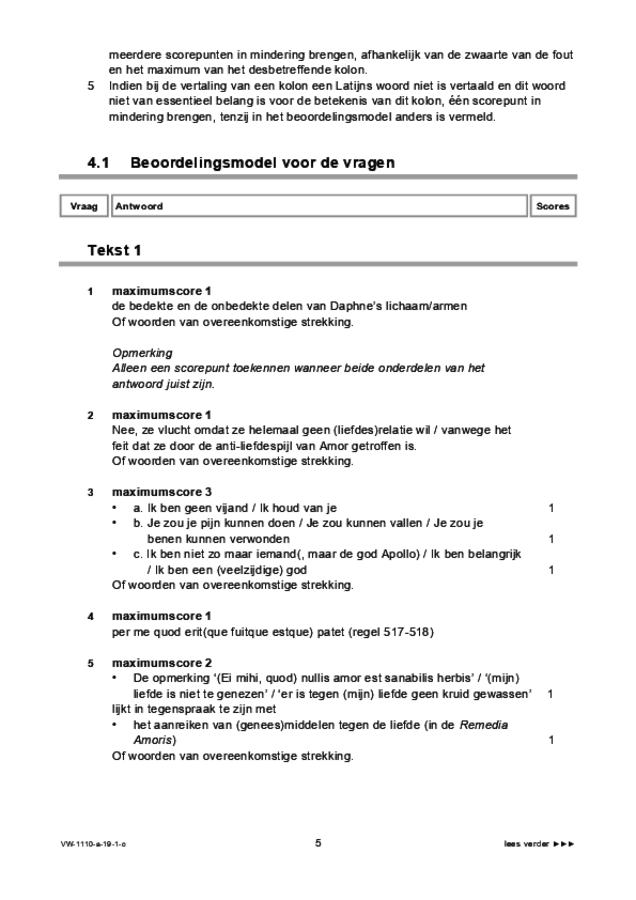 Correctievoorschrift examen VWO Latijn 2019, tijdvak 1. Pagina 5