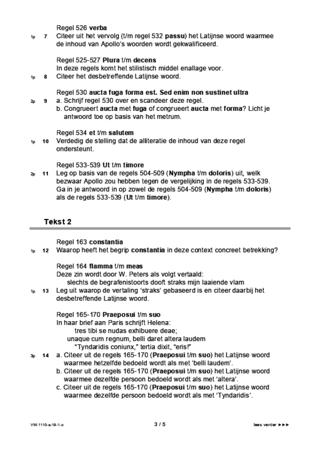 Opgaven examen VWO Latijn 2019, tijdvak 1. Pagina 3