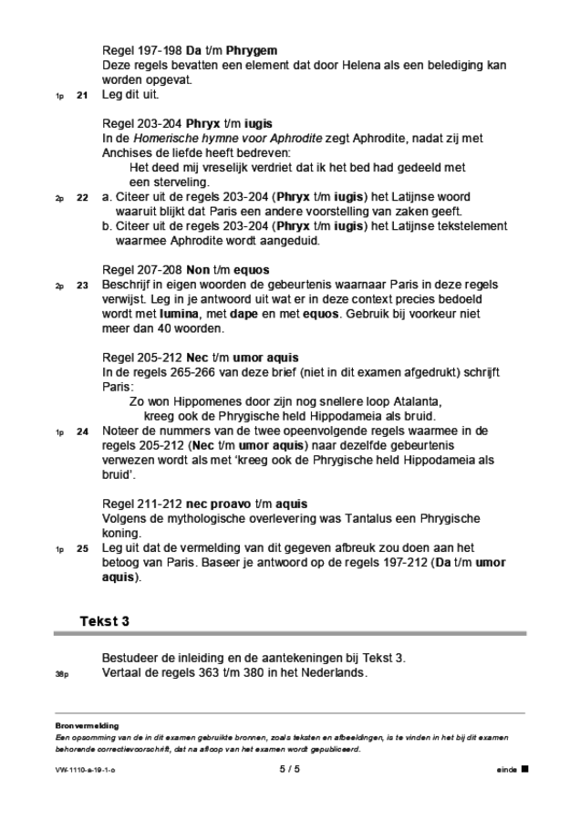 Opgaven examen VWO Latijn 2019, tijdvak 1. Pagina 5