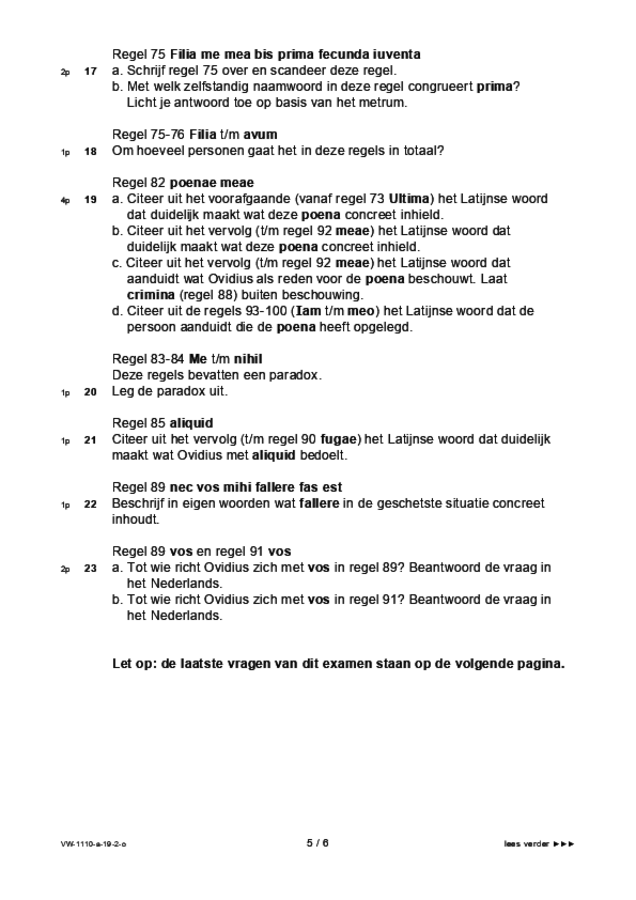 Opgaven examen VWO Latijn 2019, tijdvak 2. Pagina 5