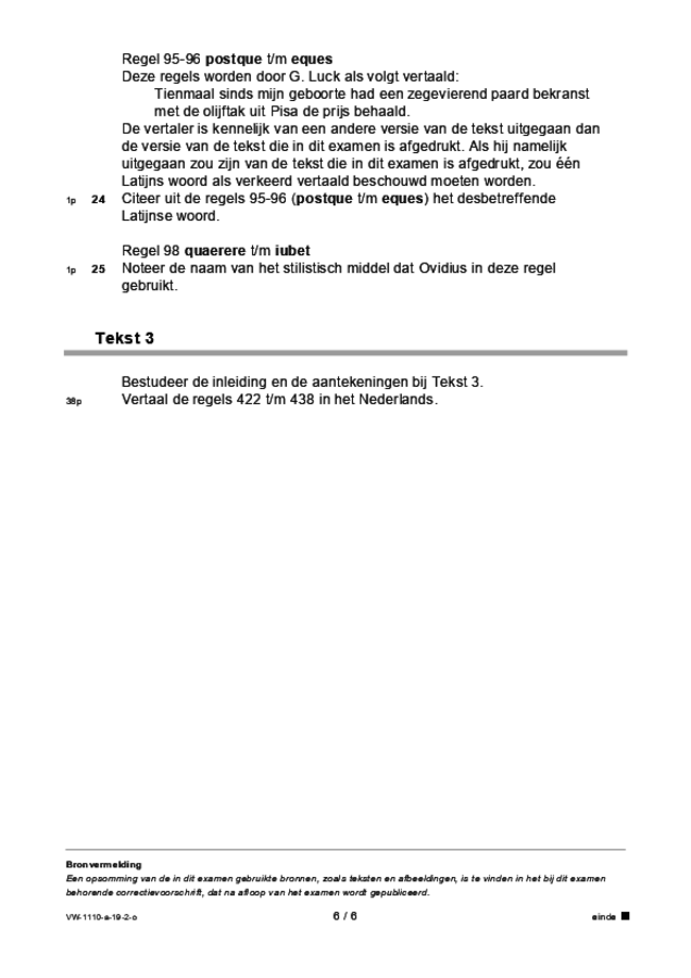 Opgaven examen VWO Latijn 2019, tijdvak 2. Pagina 6