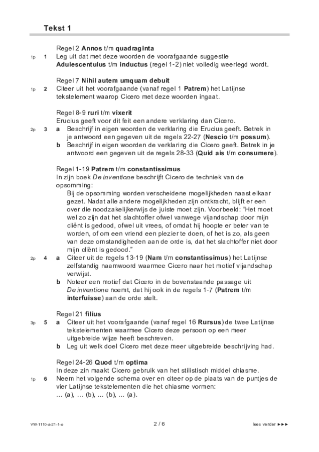 Opgaven examen VWO Latijn 2021, tijdvak 1. Pagina 2