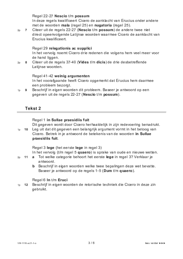 Opgaven examen VWO Latijn 2021, tijdvak 1. Pagina 3