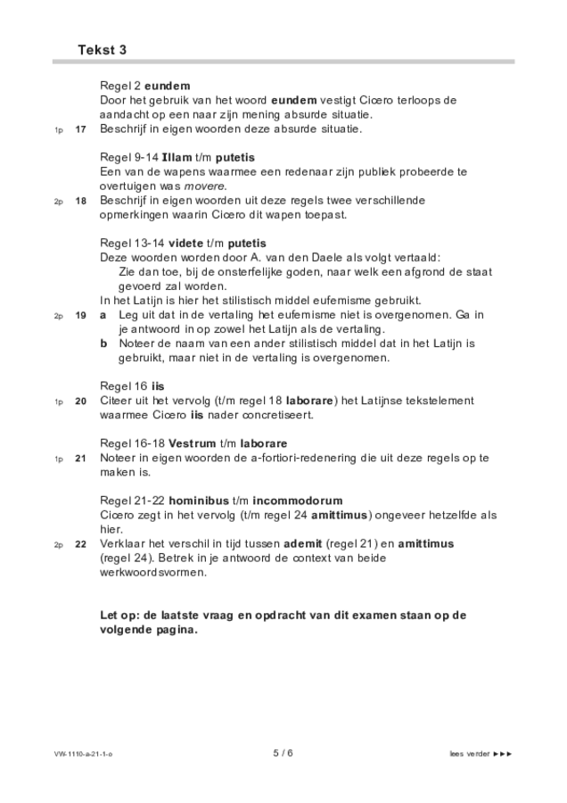 Opgaven examen VWO Latijn 2021, tijdvak 1. Pagina 5