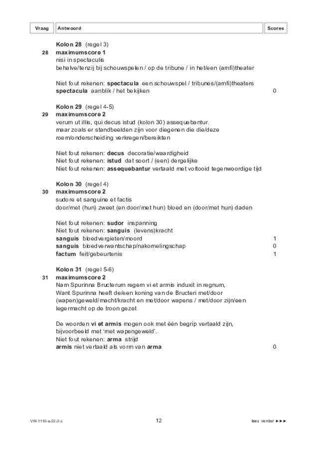 Correctievoorschrift examen VWO Latijn 2022, tijdvak 2. Pagina 12