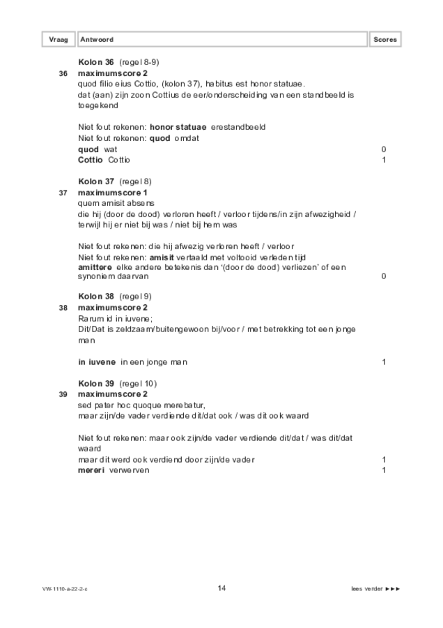 Correctievoorschrift examen VWO Latijn 2022, tijdvak 2. Pagina 14