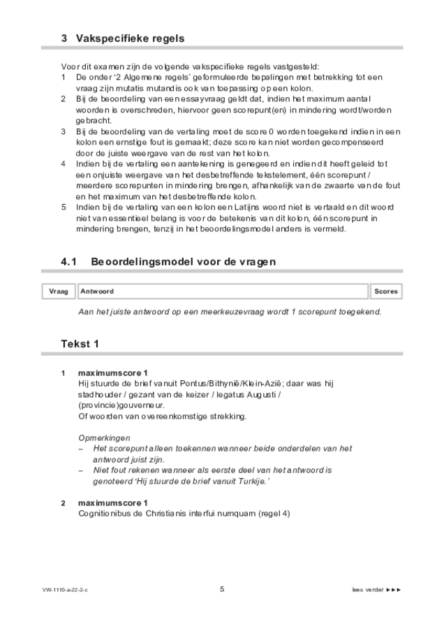 Correctievoorschrift examen VWO Latijn 2022, tijdvak 2. Pagina 5