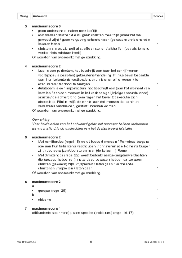 Correctievoorschrift examen VWO Latijn 2022, tijdvak 2. Pagina 6