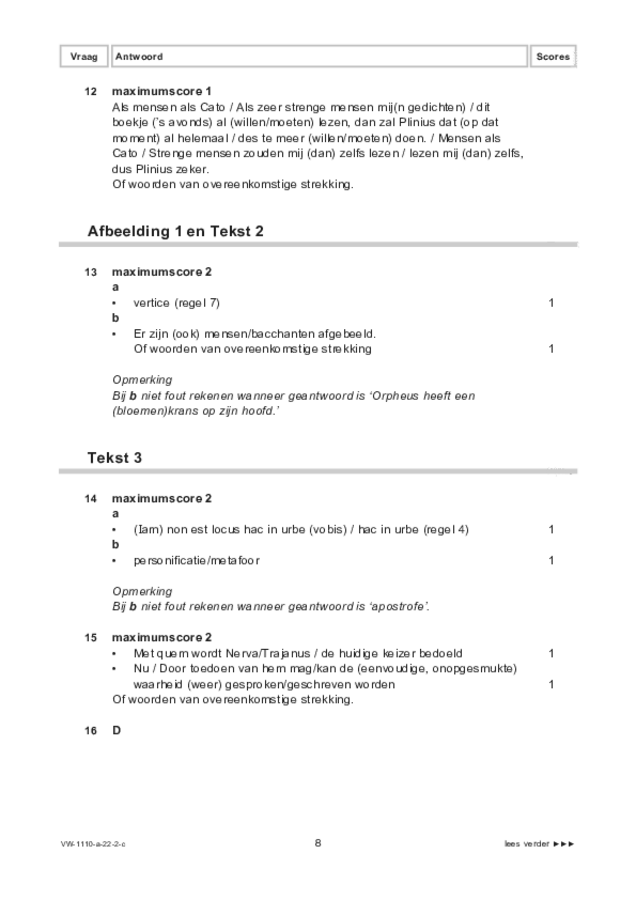 Correctievoorschrift examen VWO Latijn 2022, tijdvak 2. Pagina 8