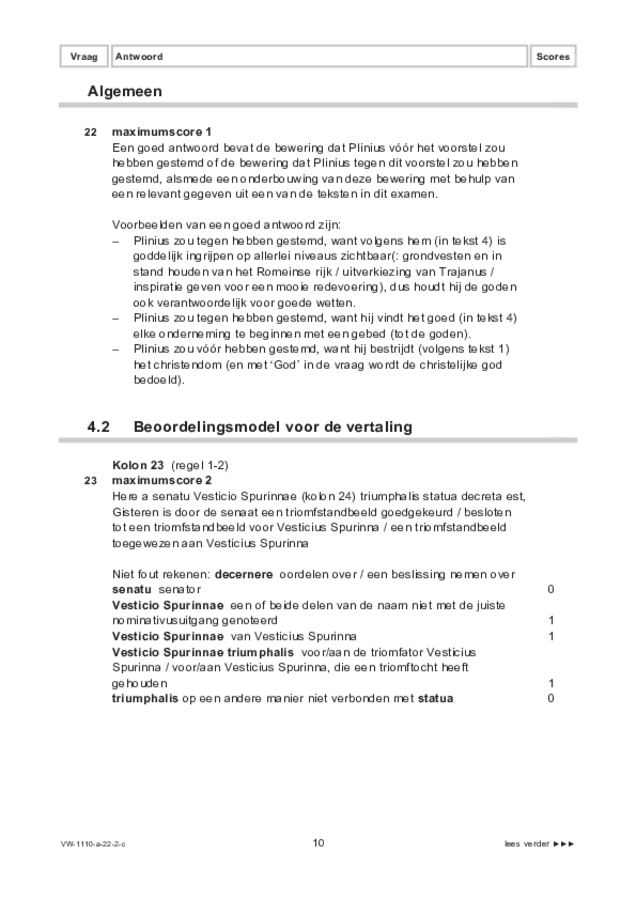 Correctievoorschrift examen VWO Latijn 2022, tijdvak 2. Pagina 10