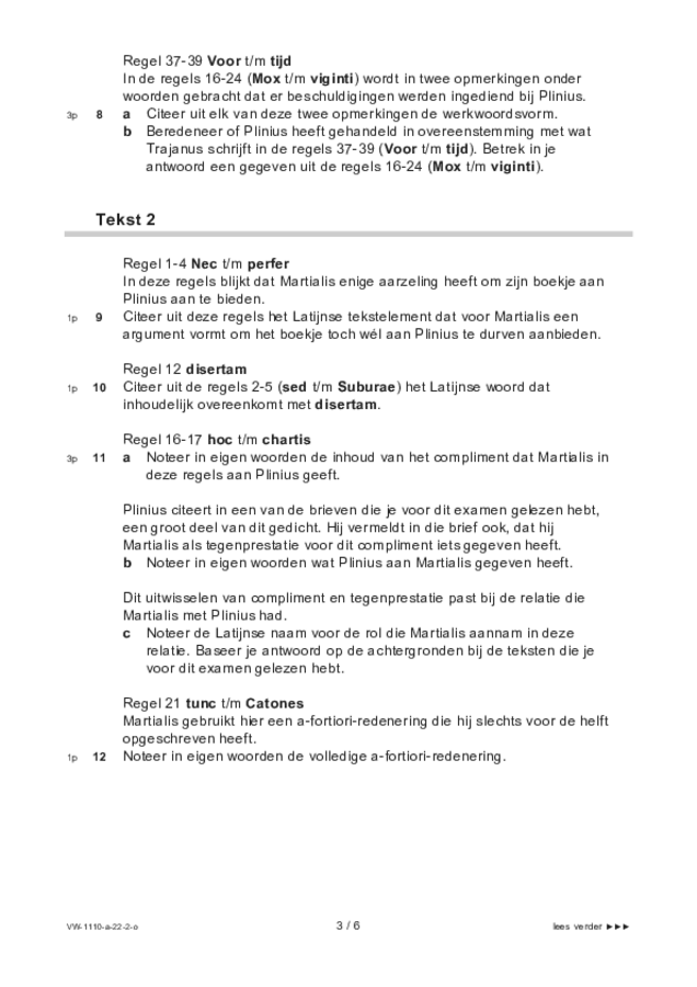 Opgaven examen VWO Latijn 2022, tijdvak 2. Pagina 3