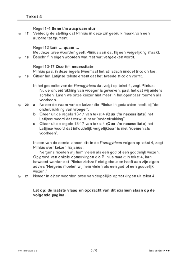 Opgaven examen VWO Latijn 2022, tijdvak 2. Pagina 5