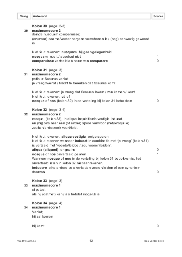 Correctievoorschrift examen VWO Latijn 2022, tijdvak 3. Pagina 12