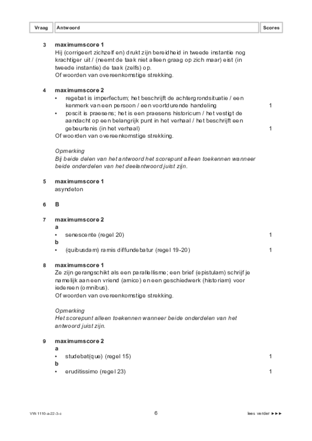 Correctievoorschrift examen VWO Latijn 2022, tijdvak 3. Pagina 6