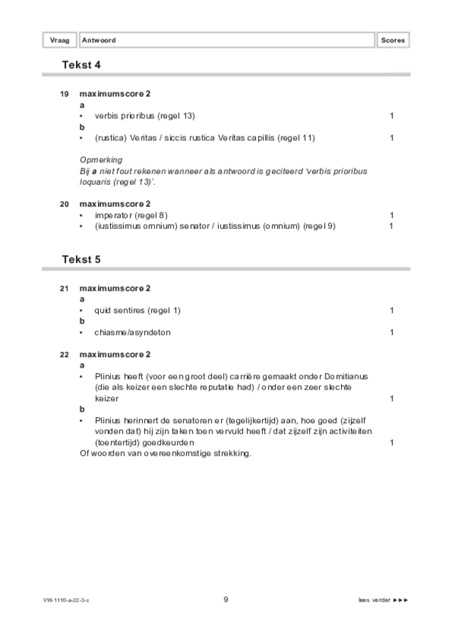 Correctievoorschrift examen VWO Latijn 2022, tijdvak 3. Pagina 9