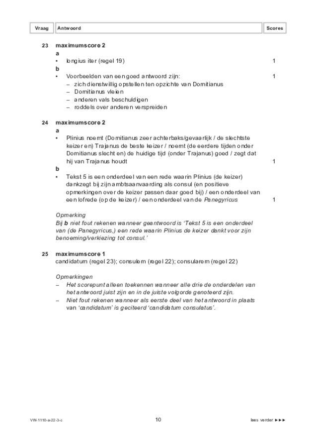 Correctievoorschrift examen VWO Latijn 2022, tijdvak 3. Pagina 10