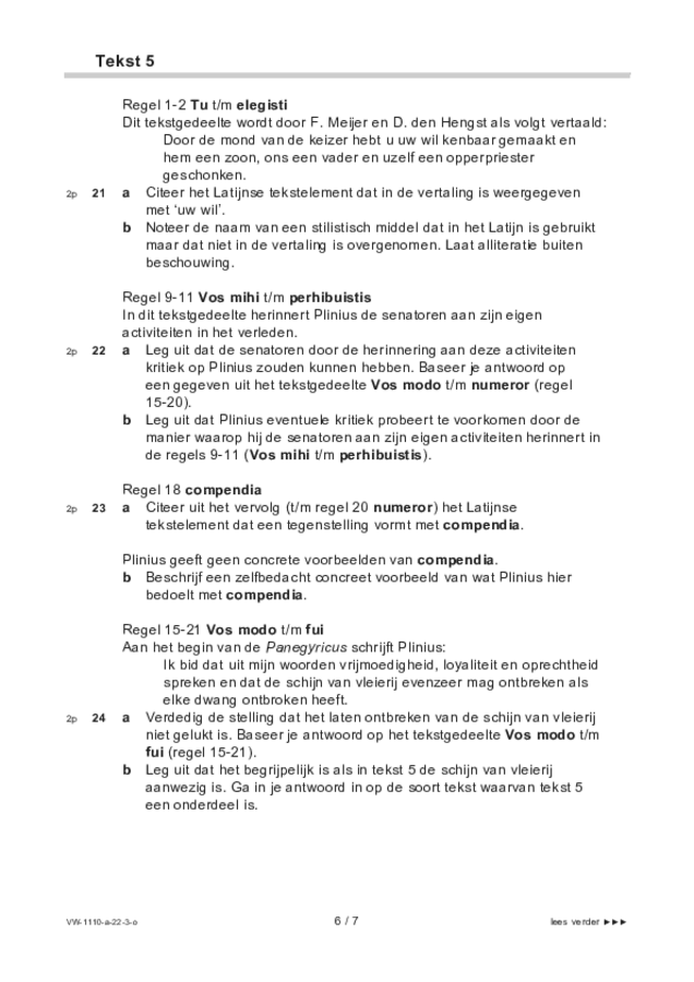 Opgaven examen VWO Latijn 2022, tijdvak 3. Pagina 6