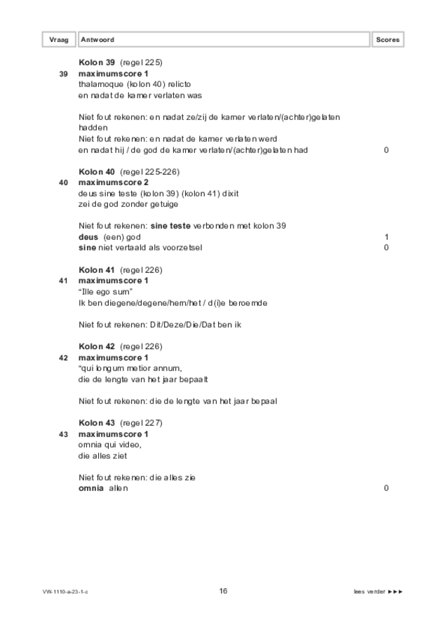 Correctievoorschrift examen VWO Latijn 2023, tijdvak 1. Pagina 16