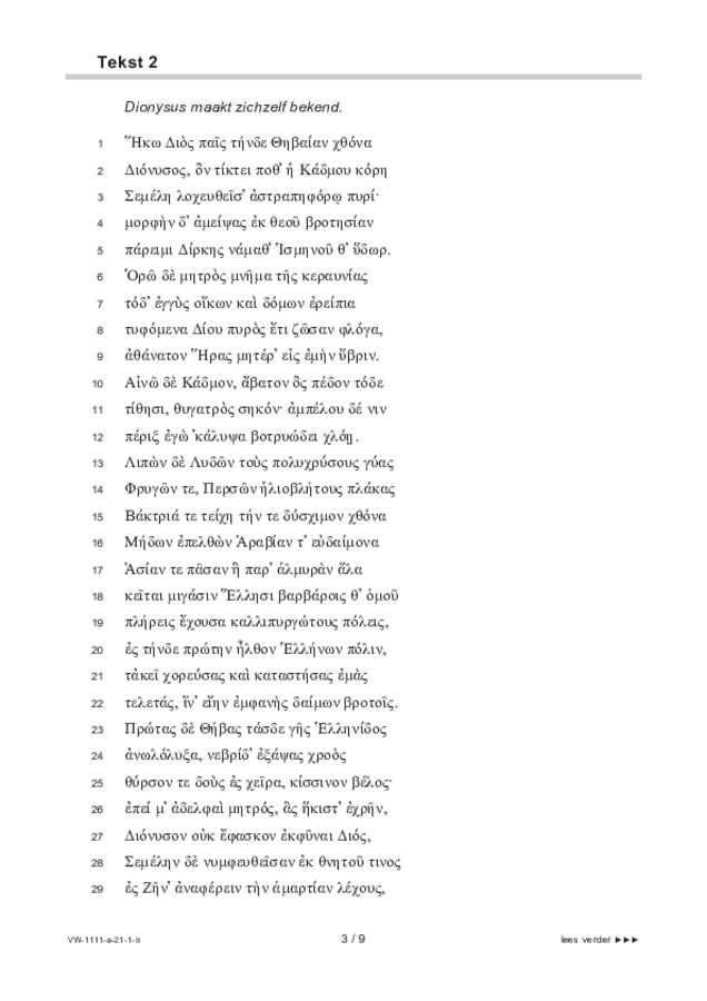 Bijlage examen VWO Grieks 2021, tijdvak 1. Pagina 3