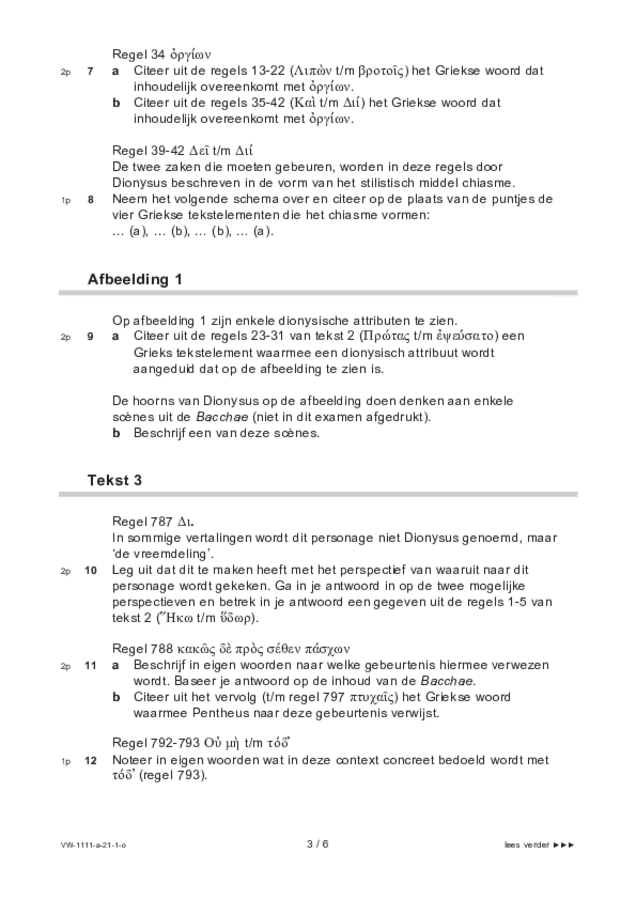 Opgaven examen VWO Grieks 2021, tijdvak 1. Pagina 3