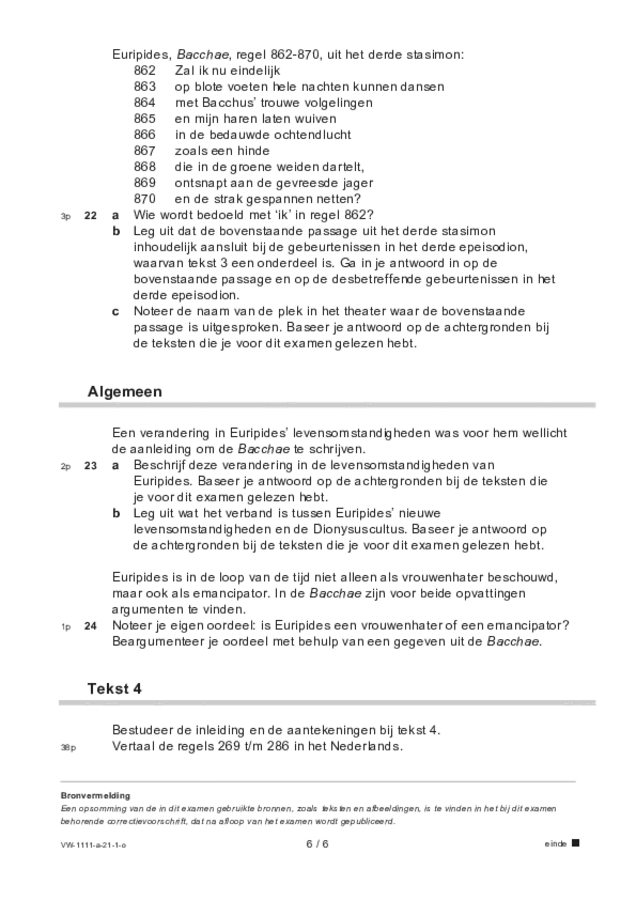 Opgaven examen VWO Grieks 2021, tijdvak 1. Pagina 6