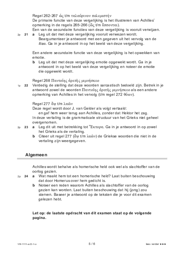 Opgaven examen VWO Grieks 2022, tijdvak 1. Pagina 5